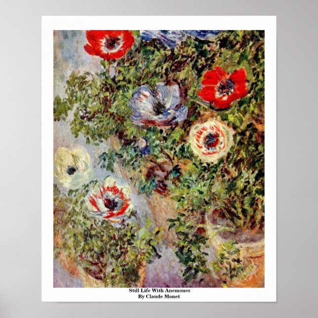 Still Life With Anemones By Claude Monet Poster (Front)