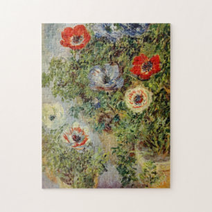 Still Life with Anemones Monet Fine Art Jigsaw Puzzle