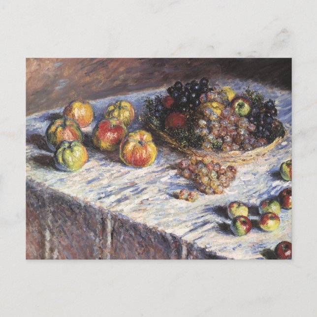Still Life with Apples and Grapes by Claude Monet Postcard (Front)