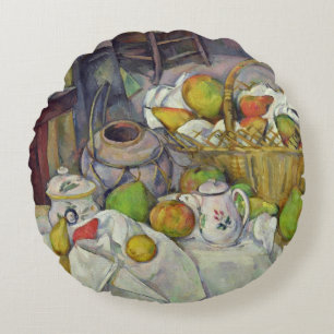Still life with basket, 1888-90 round pillow