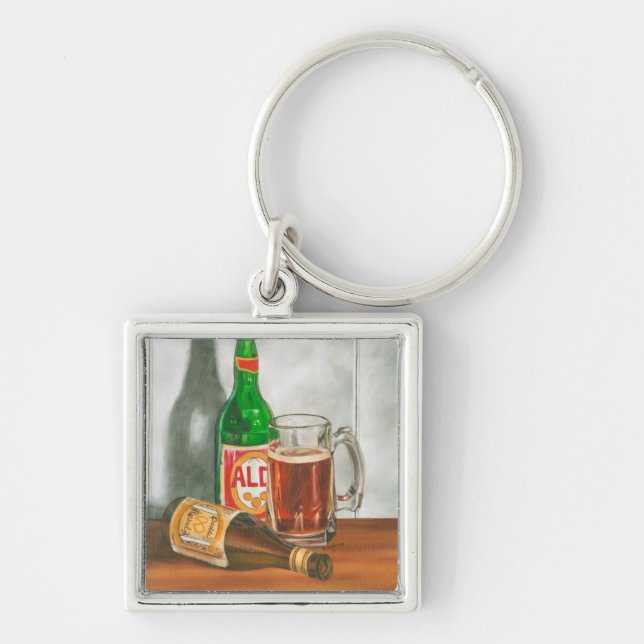 Still Life with Beer by Jennifer Goldberger Keychain (Front)