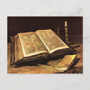 Still Life with Bible  (F117) Van Gogh Fine Art Postcard