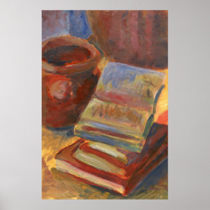 Still life with Books to Read Painting Poster