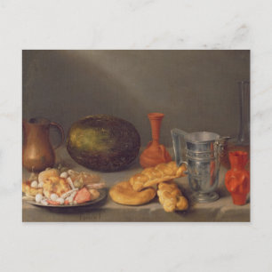 Still life with bread, 1648 postcard