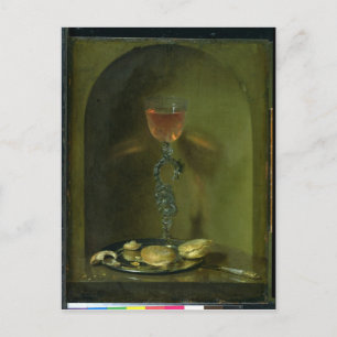 Still Life with Bread and Wine Glass Postcard