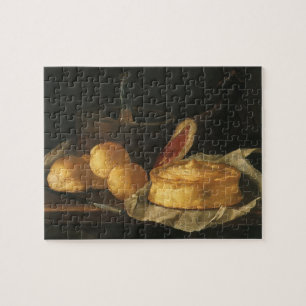 Still Life with Bread Tart and Ham, Giuseppe Recco Jigsaw Puzzle