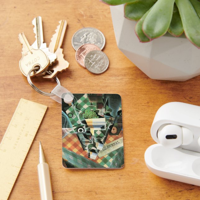 Still Life with Checked Tablecloth by Juan Gris Keychain (Desk)