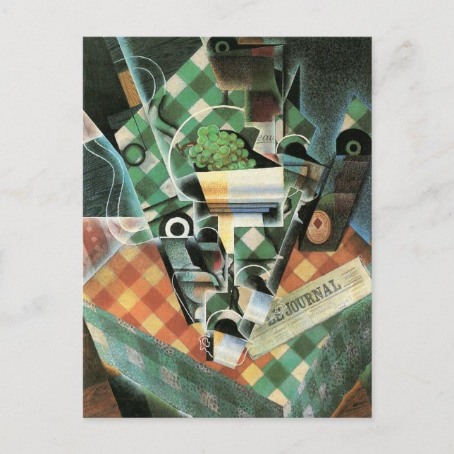 Still Life with Checked Tablecloth by Juan Gris Postcard (Front)