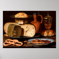 Still Life with Cheeses, Almonds and Pretzels