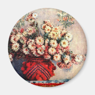 Still life with Chrysanthemums by Claude Monet Magnet