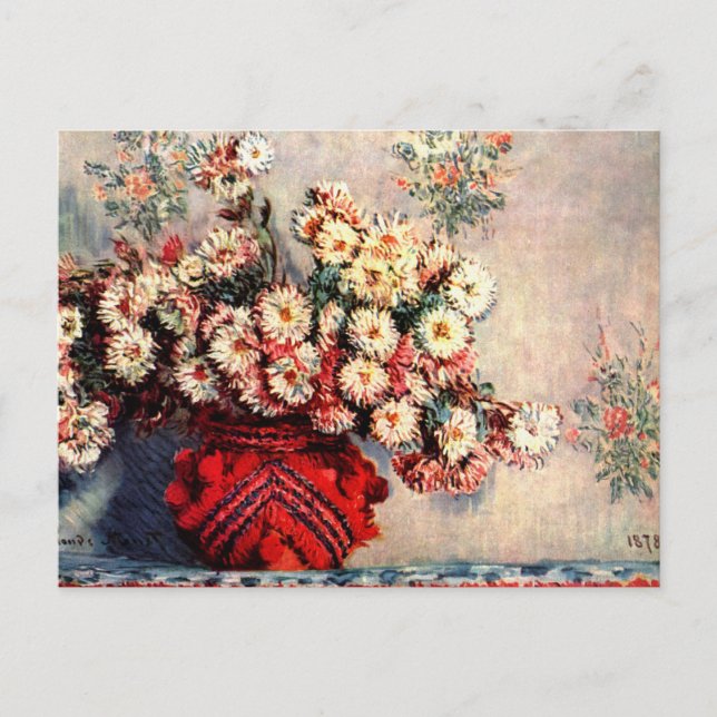 Still life with Chrysanthemums by Claude Monet Postcard (Front)