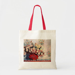 Still life with Chrysanthemums by Claude Monet Tote Bag