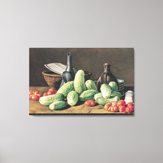 Still Life with Cucumbers and Tomatoes Canvas Print (Front)
