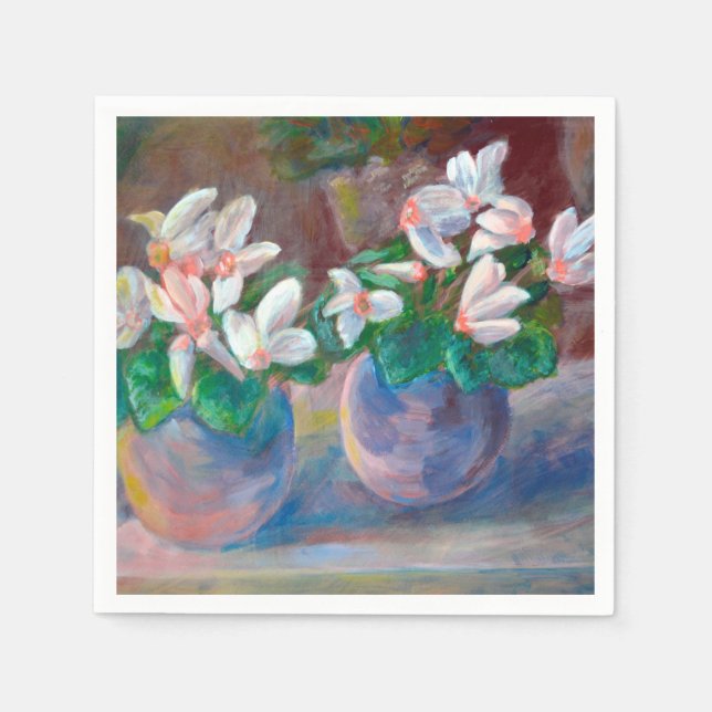 Still Life with Cyclamen  Napkin (Front)