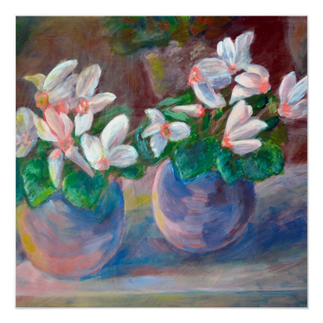 Still Life with Cyclamen Reproduction Poster (Front)