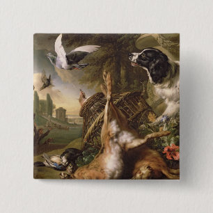 Still Life with Dead Game and Hares 2 Inch Square Button
