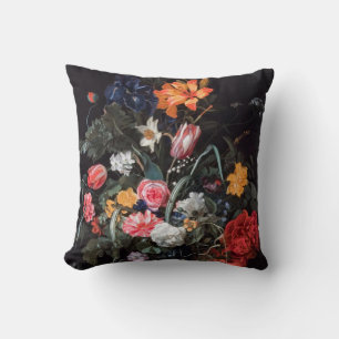 Still Life with Flowers and Butterflies Throw Pillow