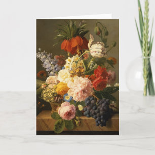 Still Life with Flowers and Fruit, 1827 Card