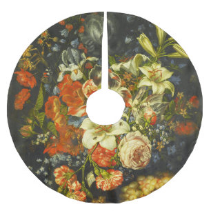 Still Life with Flowers and Fruit  Brushed Polyester Tree Skirt