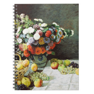 Still Life with Flowers and Fruit by Claude Monet Notebook