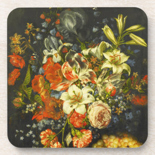 Still Life with Flowers and Fruit Coaster