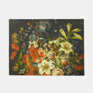 Still Life with Flowers and Fruit  Doormat