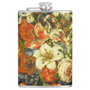 Still Life with Flowers and Fruit Hip Flask