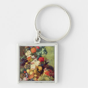 Still Life with Flowers and Fruit Keychain