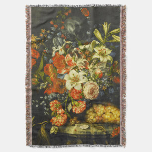 Still Life with Flowers and Fruit  Throw Blanket