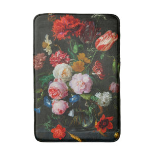 Still Life with Flowers in a Glass Vase  Bath Mat