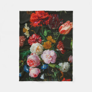 Still Life with Flowers in a Glass Vase  Fleece Blanket