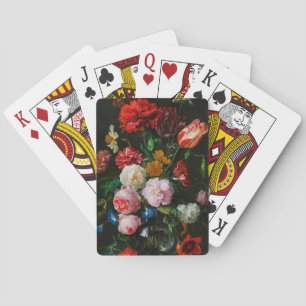 Still Life with Flowers in a Glass Vase  Playing Cards