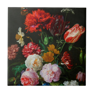 Still Life with Flowers in a Glass Vase  Tile