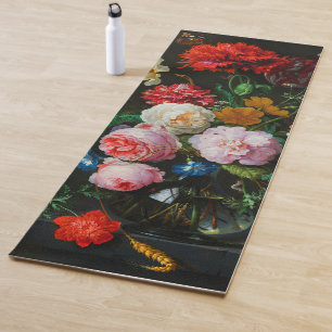 Still Life with Flowers in a Glass Vase Yoga Mat