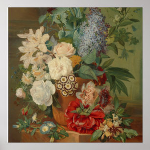 Still Life With Flowers in a Terracotta Vase Poster