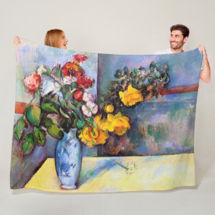 Still Life with Flowers in a Vase, Paul Cezanne Fleece Blanket
