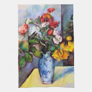 Still Life with Flowers in a Vase, Paul Cezanne Kitchen Towel