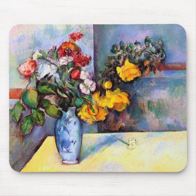 Still Life with Flowers in a Vase, Paul Cezanne Mouse Pad (Front)