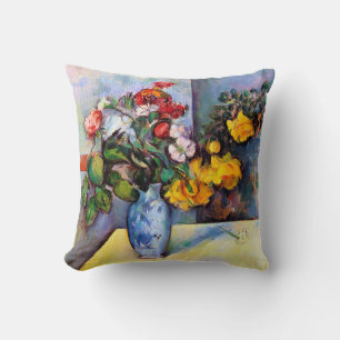 Still Life with Flowers in a Vase, Paul Cezanne Throw Pillow