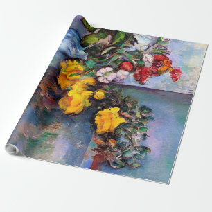 Still Life with Flowers in a Vase, Paul Cezanne Wrapping Paper
