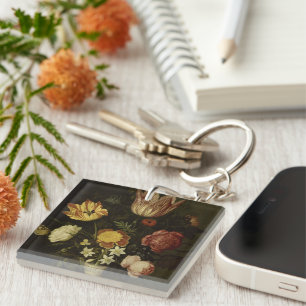 Still Life With Flowers in a Wan-li Vase Ambrosius Keychain