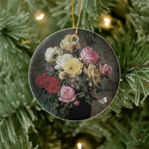 Still Life with Flowers in Vase by Olaf Hermansen Ceramic Ornament