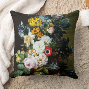 Still Life with Flowers painting Throw Pillow