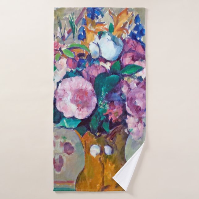 Still Life with Flowers, Paul Cezanne Bath Towel (Bath Towel)