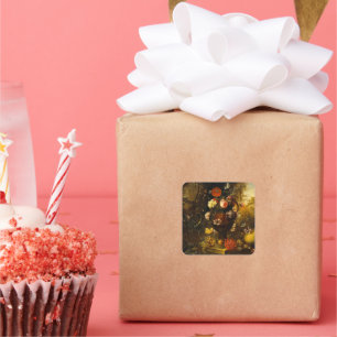 Still life with flowers  square sticker