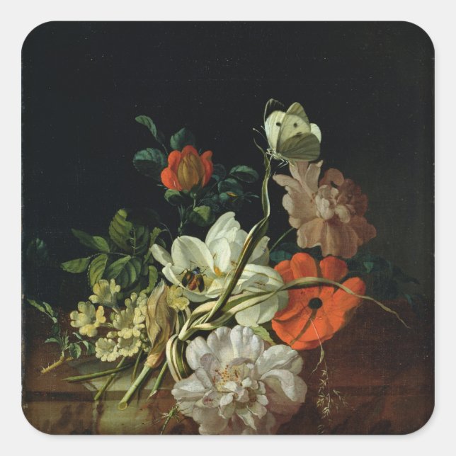Still Life with Flowers Square Sticker (Front)