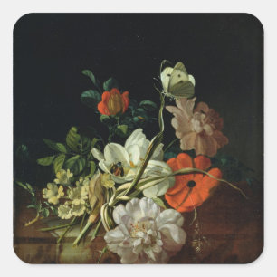 Still Life with Flowers Square Sticker