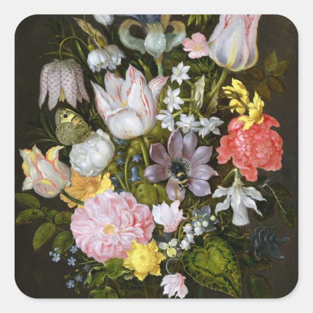 Still Life with Flowers Square Sticker (Front)