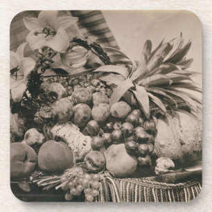 Still Life with Fruit, 1860 (sepia photo) Coaster