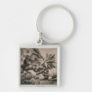 Still Life with Fruit, 1860 (sepia photo) Keychain